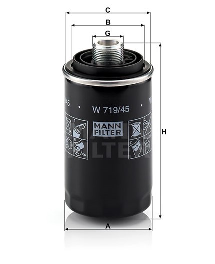 Filtr oleju MANN W 719/45